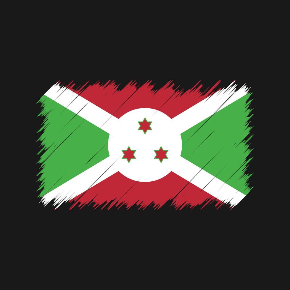 Burundese vlag penseelstreken. nationale vlag vector