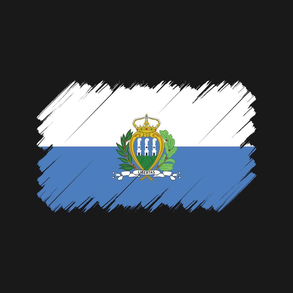 san marino vlagborstel. nationale vlag vector