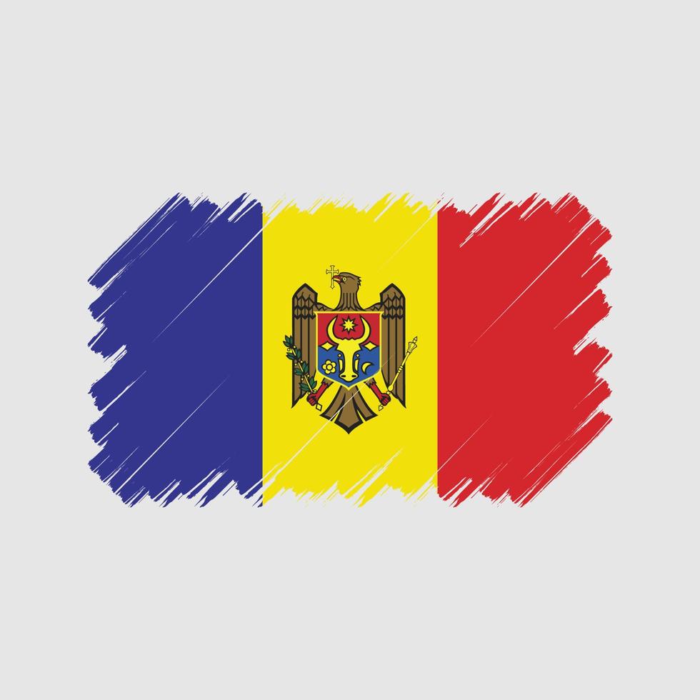 Moldavische vlagborstel. nationale vlag vector
