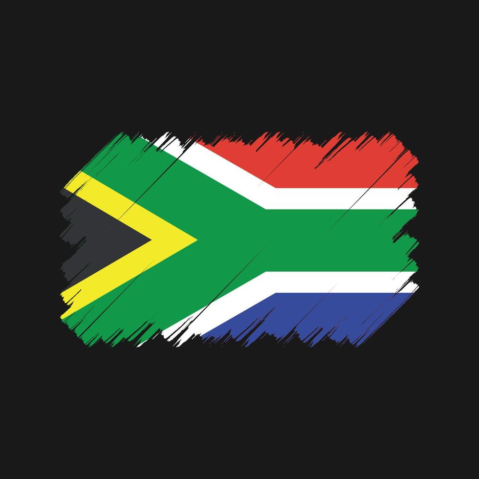 vlagborstel van zuid-afrika. nationale vlag vector