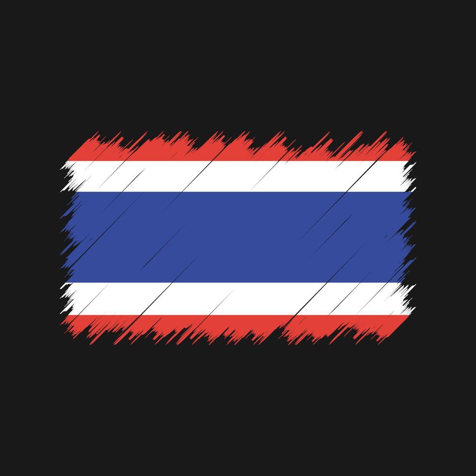 Thaise vlag penseelstreken. nationale vlag vector