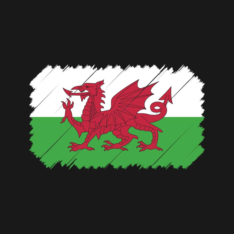 wales vlag borstel vector. nationale vlag vector