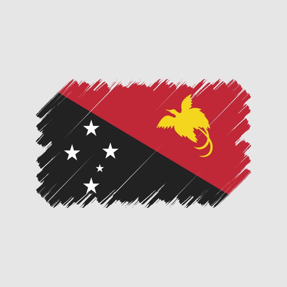 Papoea-Nieuw-Guinea vlagborstel. nationale vlag vector