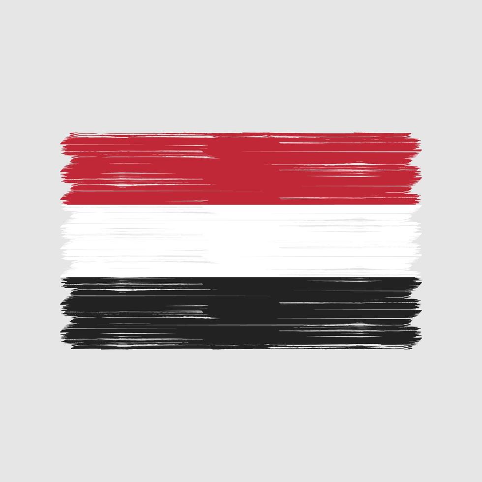 Jemen vlag borstel. nationale vlag vector