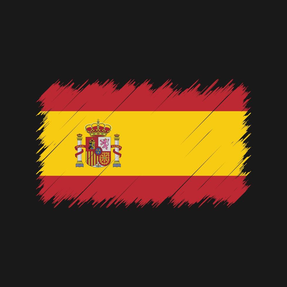 spanje vlag penseelstreken. nationale vlag vector