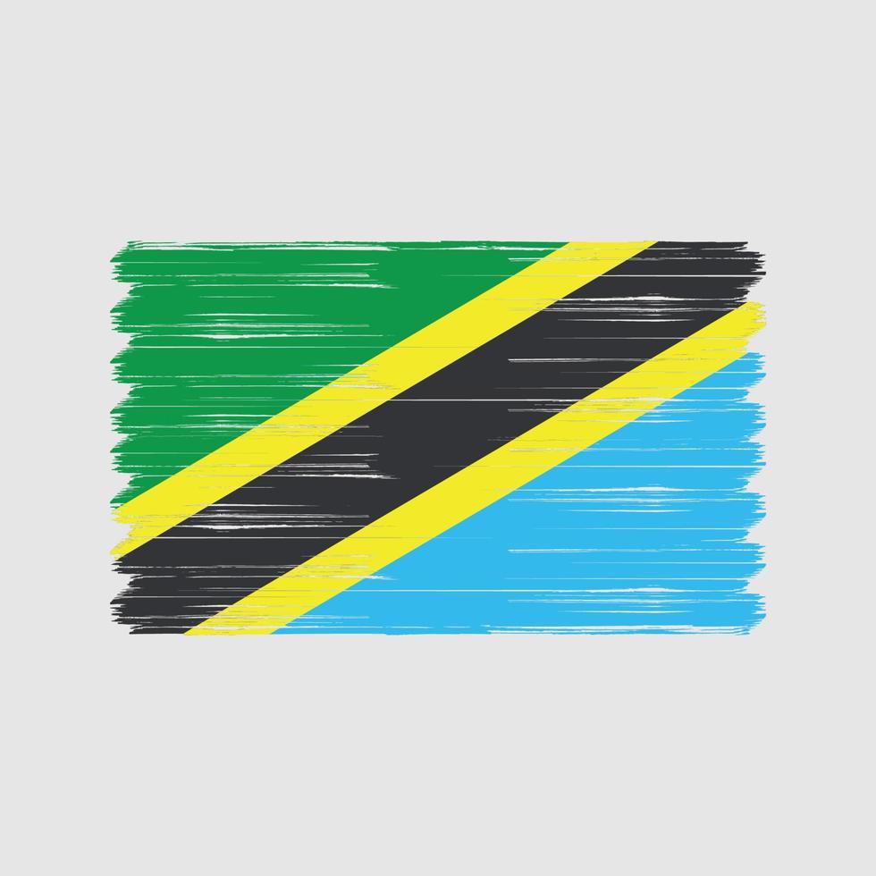 Tanzania vlag borstel. nationale vlag vector