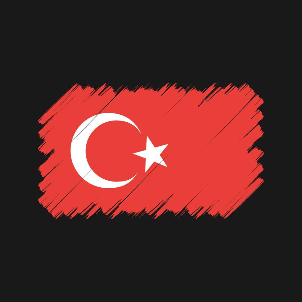 turkije vlag borstel. nationale vlag vector