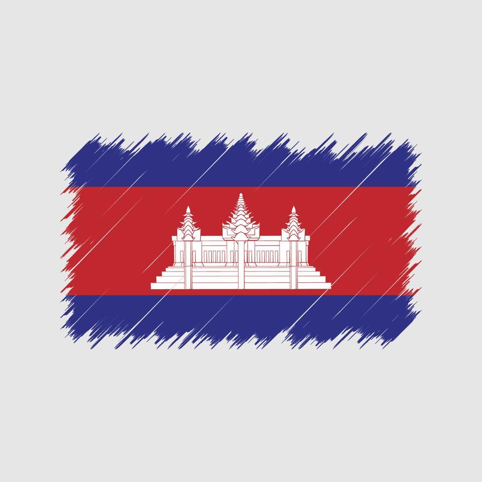 Cambodja vlag penseelstreken. nationale vlag vector