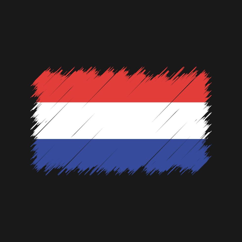 Nederlandse vlag penseelstreken. nationale vlag vector