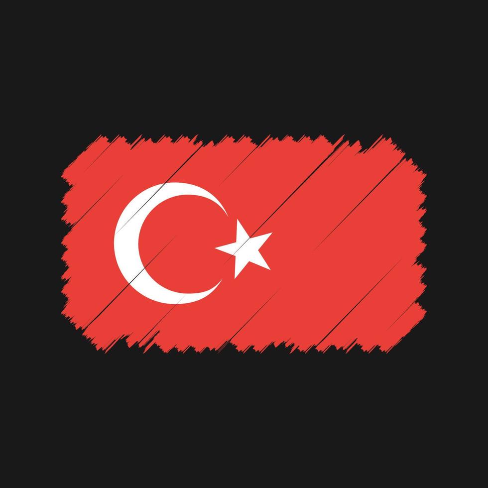 turkije vlag borstel vector. nationale vlag vector