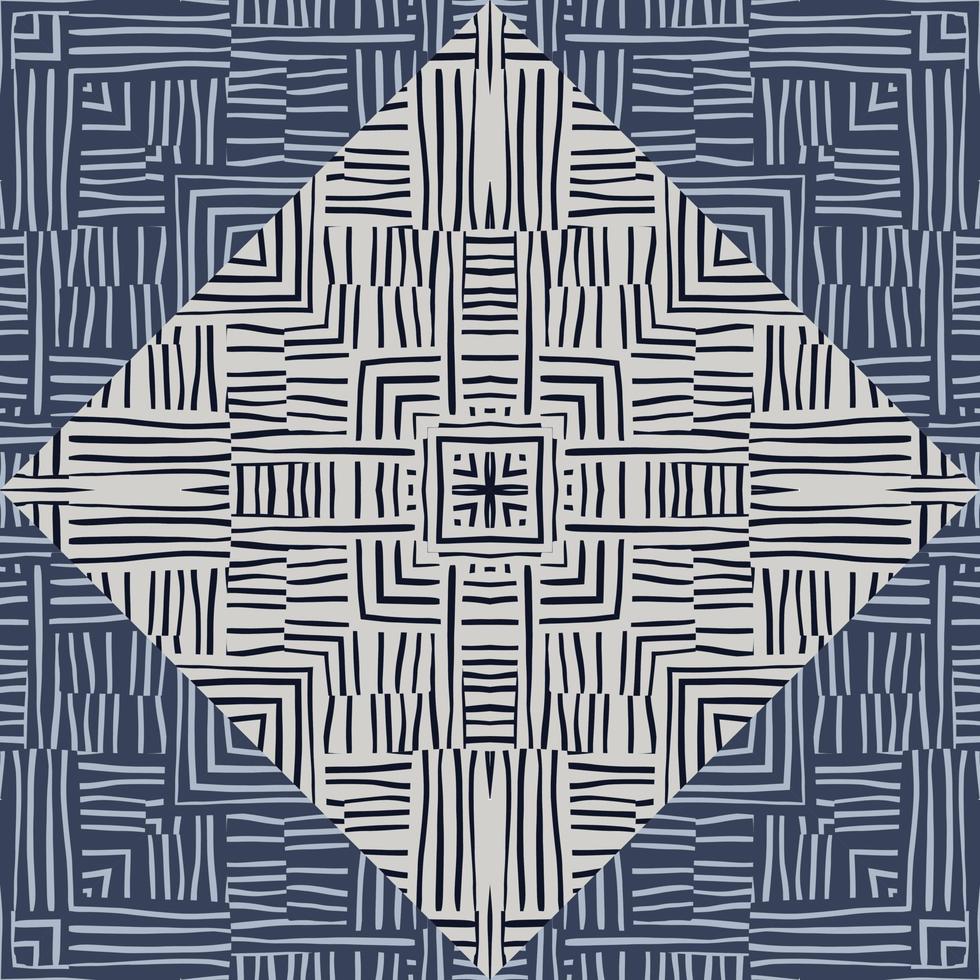 tribal mozaïek naadloze patroon. abstracte geometrische etnische tegel. creatieve vintage sieraad. vector