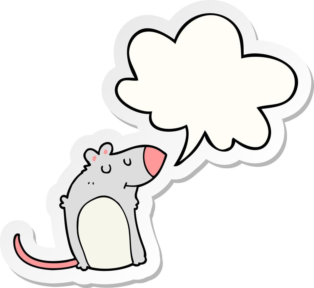 tekenfilm dik Rat en toespraak bubbel sticker vector