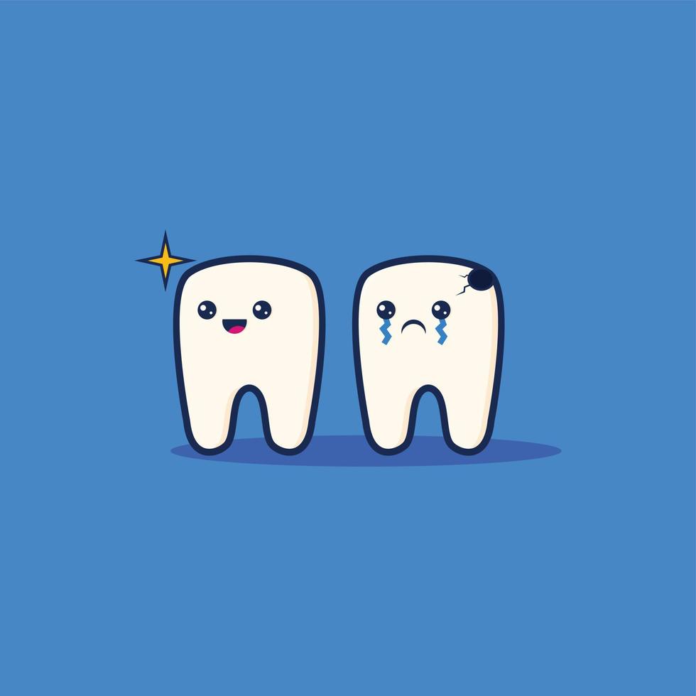 tekenfilm tanden vector illustratie voor kinderen