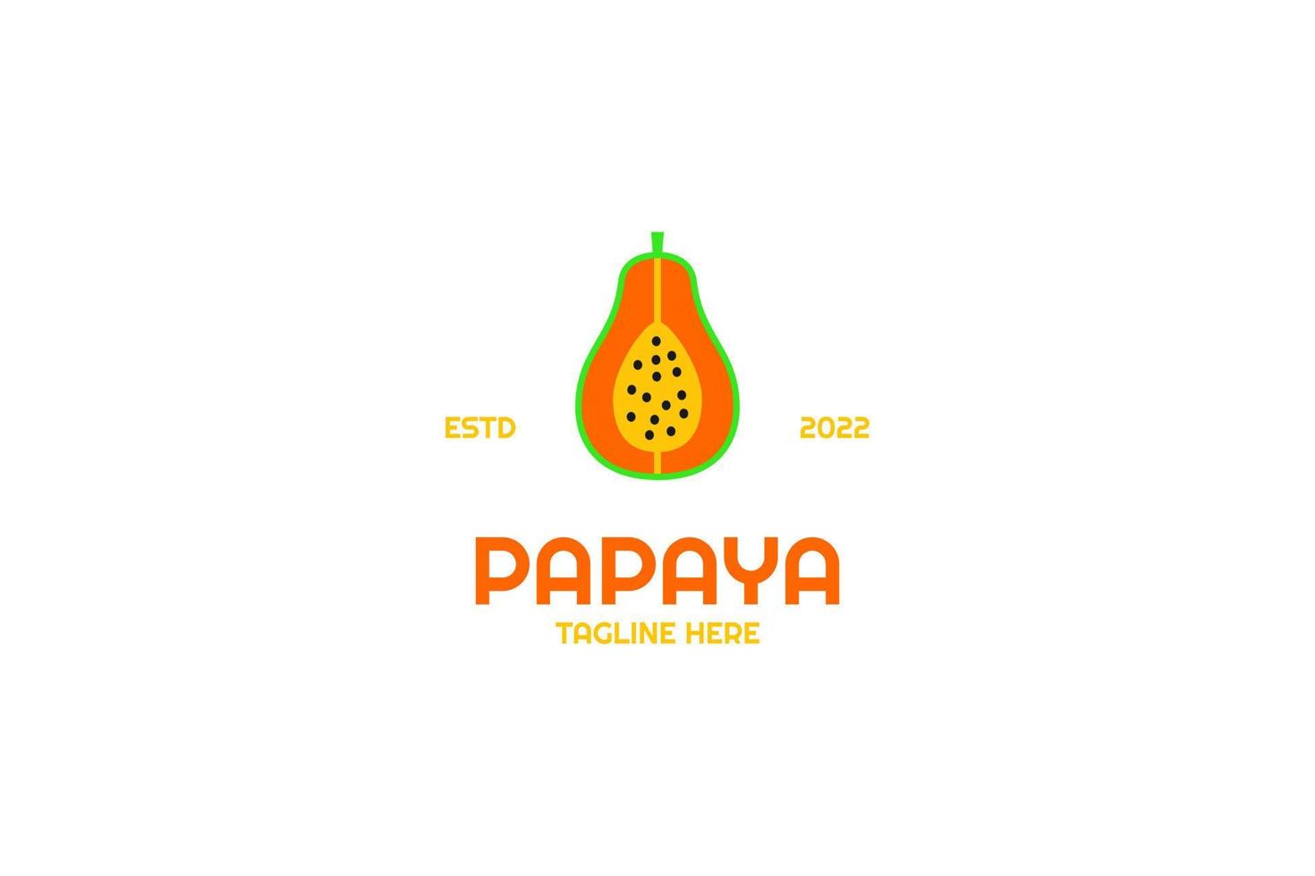 vlak papaja logo ontwerp vector illustratie idee