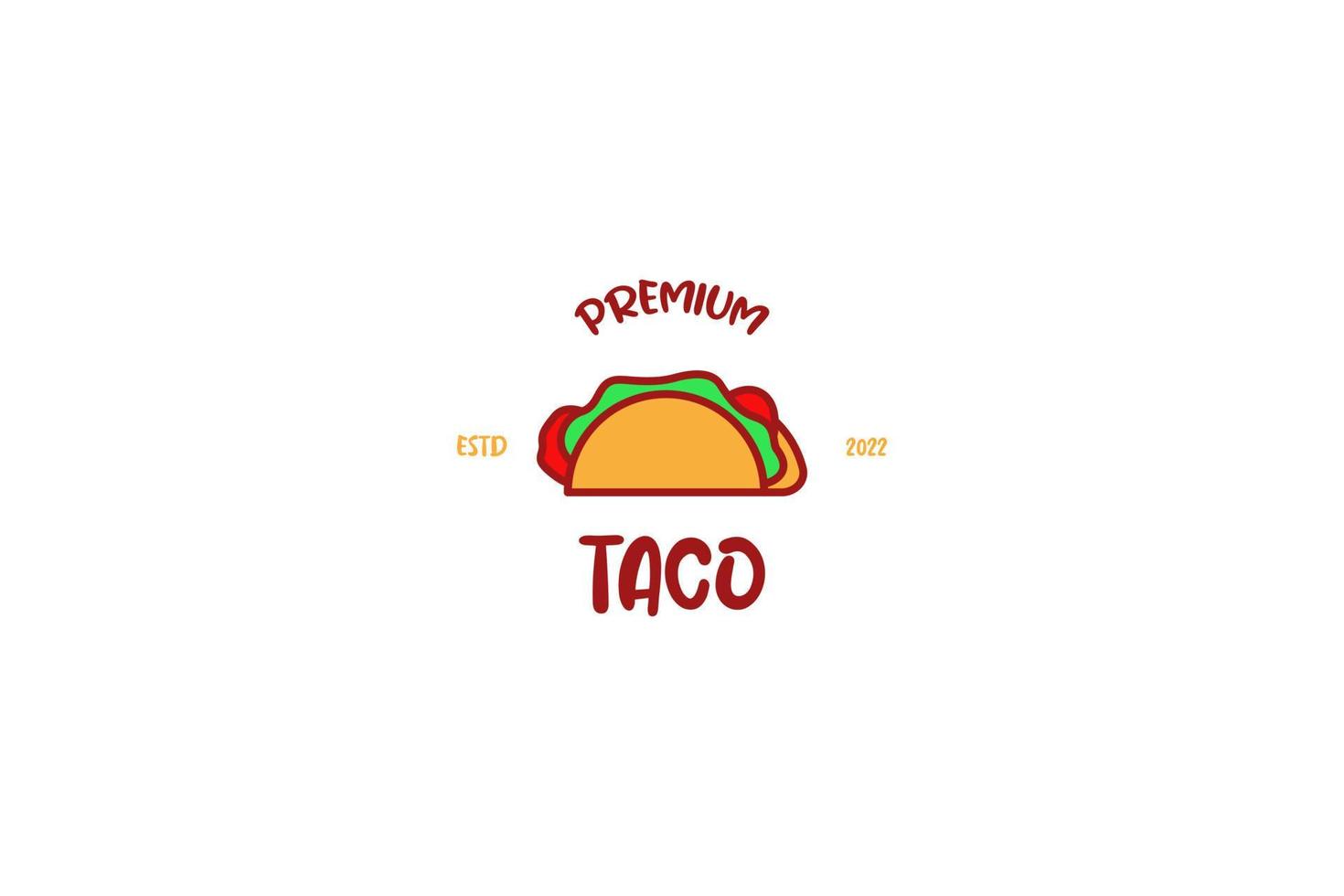 vlak taco voedsel logo ontwerp vector illustratie idee