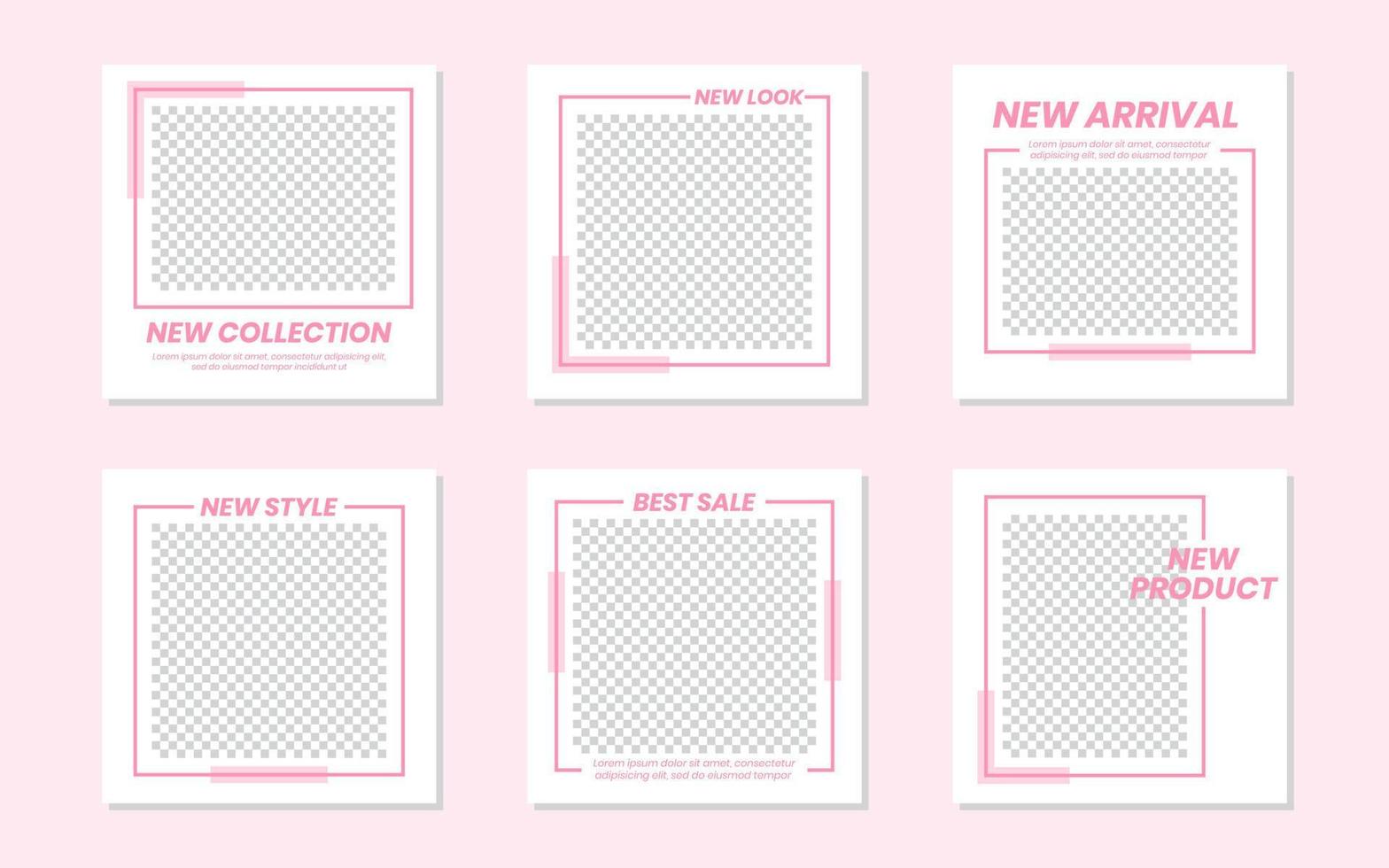 minimalistisch roze sjabloonontwerp voor sociale media-feeds vector