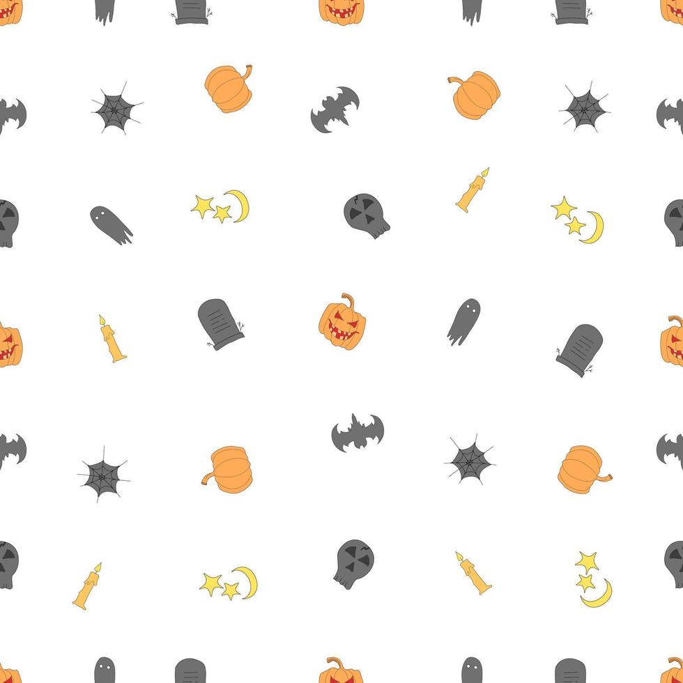 naadloos halloween patroon. tekening vector halloween achtergrond