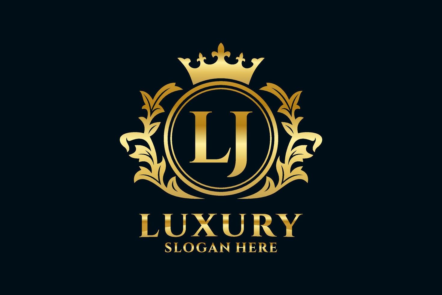 eerste lj brief Koninklijk luxe logo sjabloon in vector kunst voor luxueus branding projecten en andere vector illustratie.