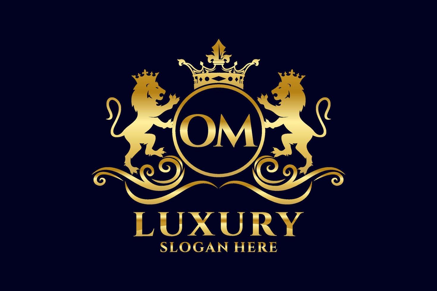 eerste om brief leeuw Koninklijk luxe logo sjabloon in vector kunst voor luxueus branding projecten en andere vector illustratie.