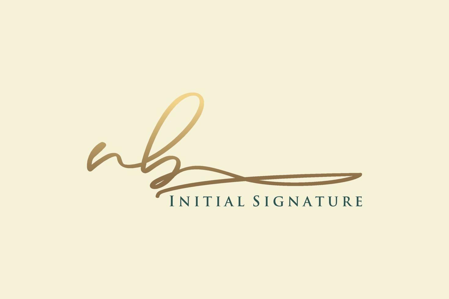 eerste nb brief handtekening logo sjabloon elegant ontwerp logo. hand- getrokken schoonschrift belettering vector illustratie.