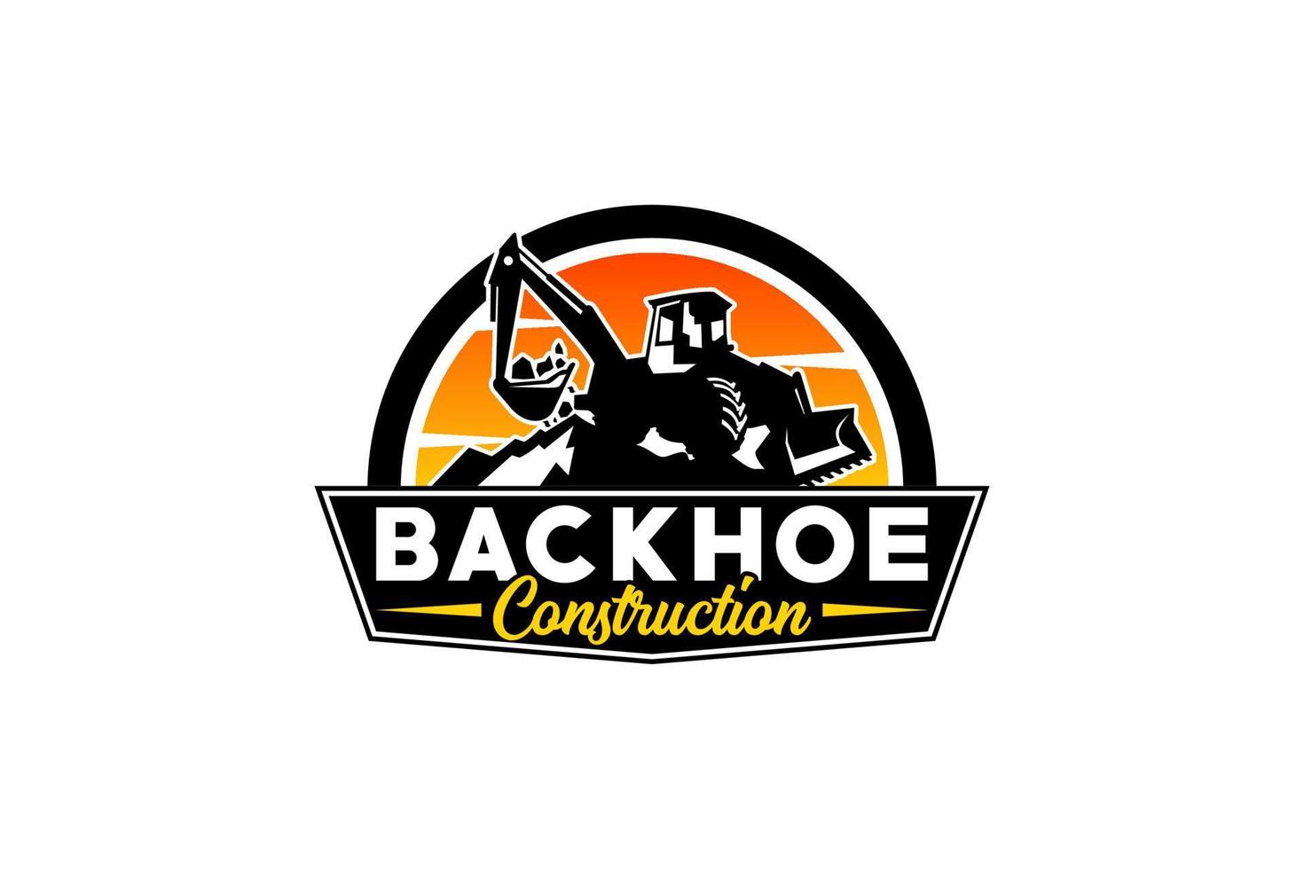 backhoe logo sjabloon vector. zwaar uitrusting logo vector voor bouw bedrijf. creatief backhoe illustratie voor logo sjabloon.