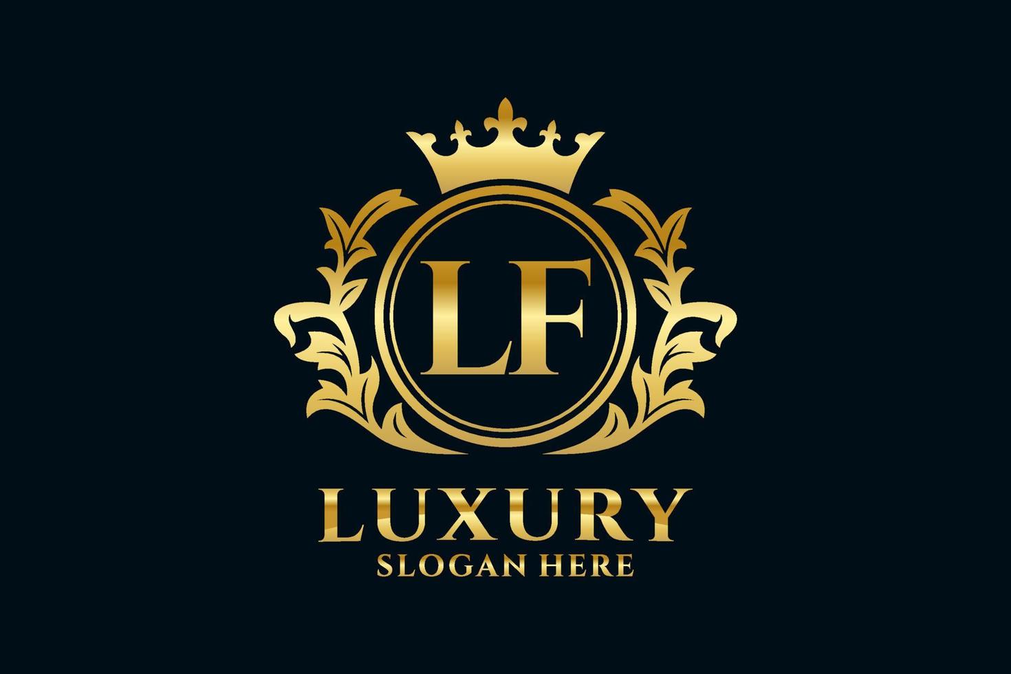 eerste lf brief Koninklijk luxe logo sjabloon in vector kunst voor luxueus branding projecten en andere vector illustratie.