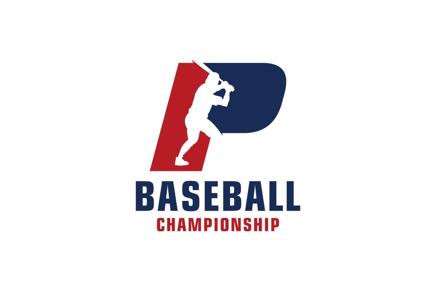 letter p met honkbal logo-ontwerp. vectorontwerpsjabloonelementen voor sportteam of huisstijl. vector