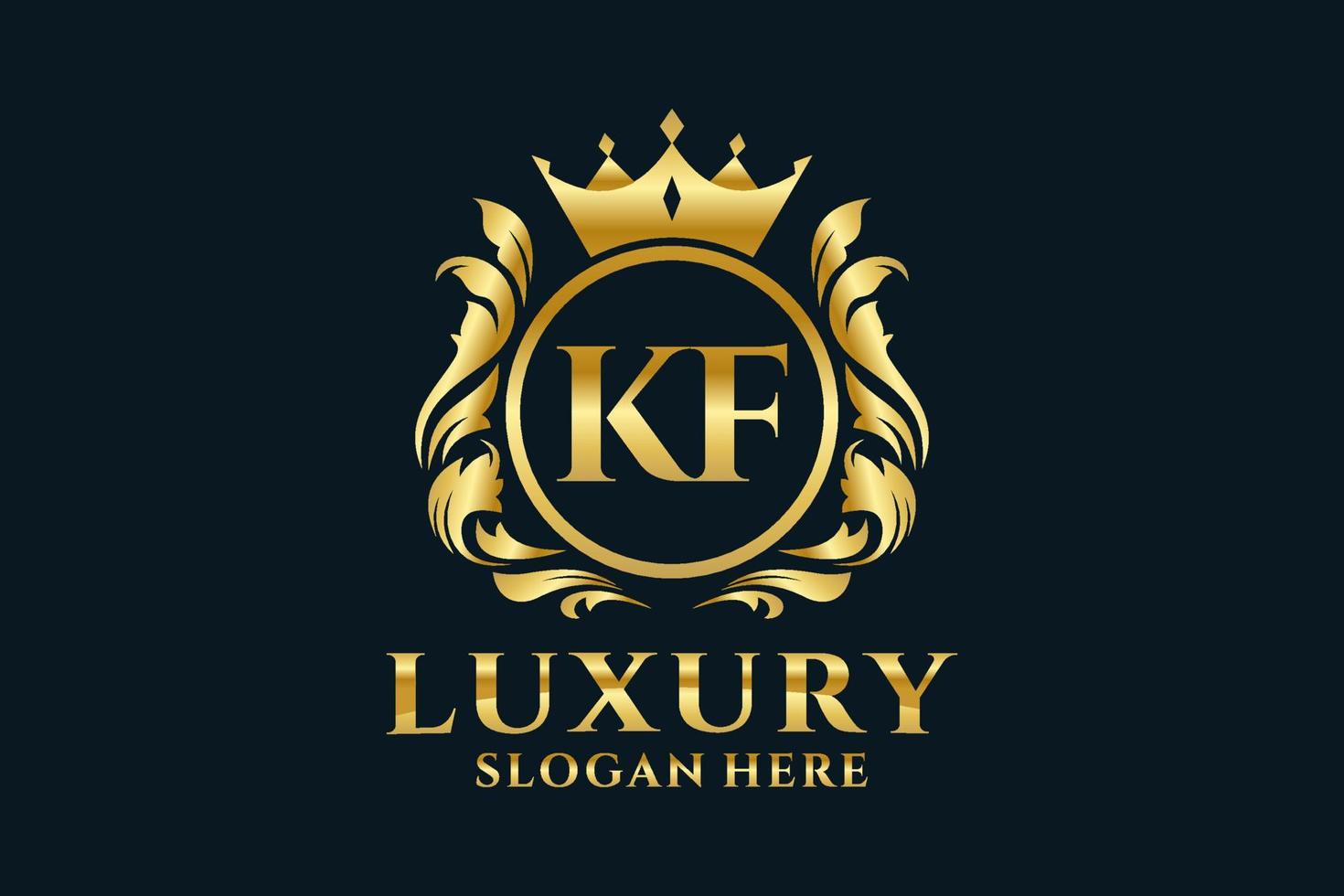 eerste kf brief Koninklijk luxe logo sjabloon in vector kunst voor luxueus branding projecten en andere vector illustratie.