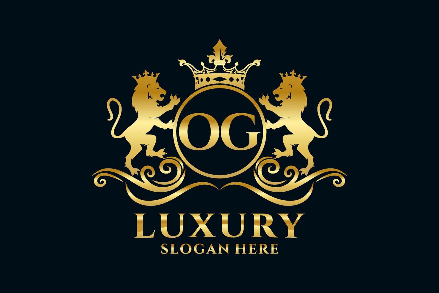 eerste og brief leeuw Koninklijk luxe logo sjabloon in vector kunst voor luxueus branding projecten en andere vector illustratie.