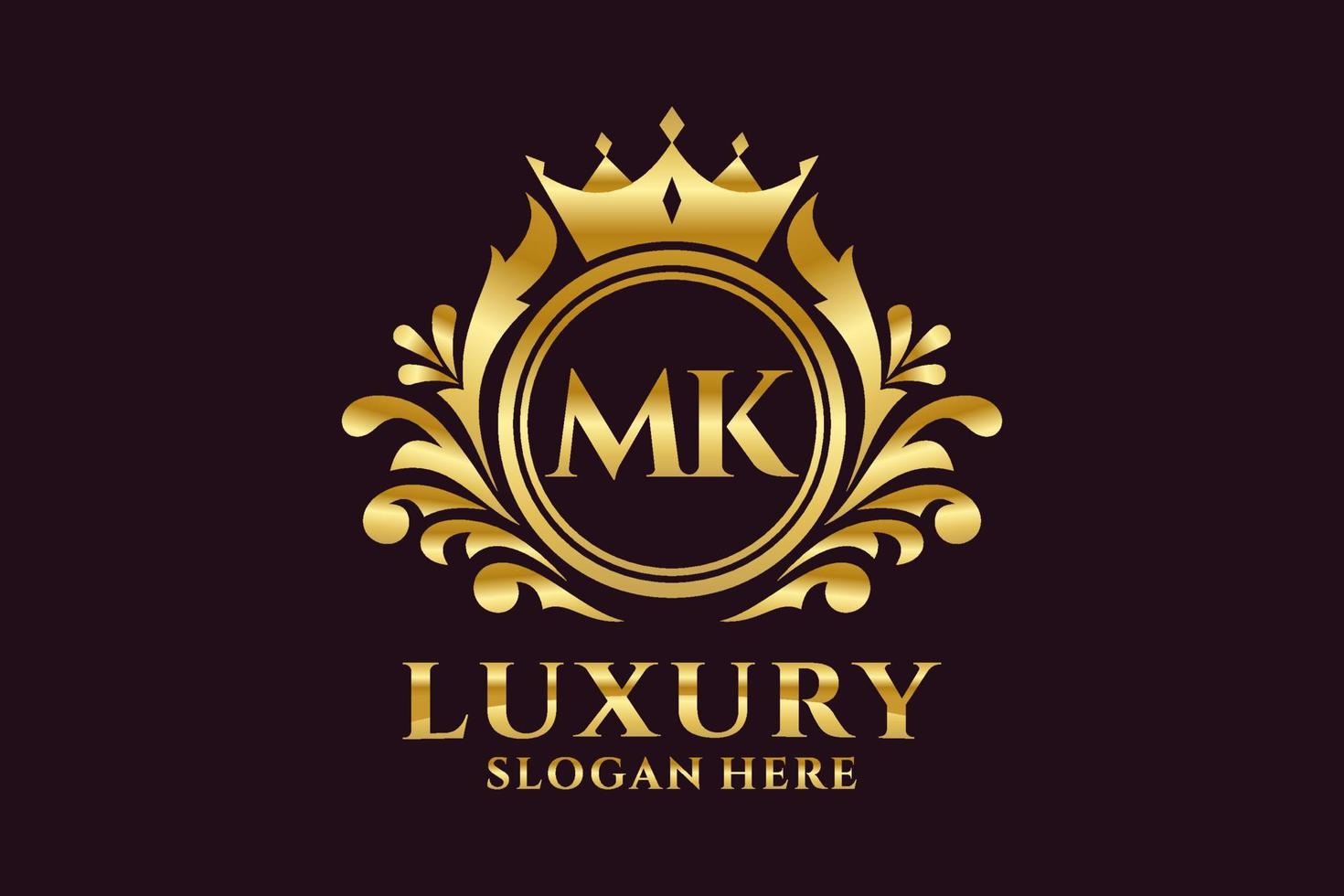 eerste mk brief Koninklijk luxe logo sjabloon in vector kunst voor luxueus branding projecten en andere vector illustratie.