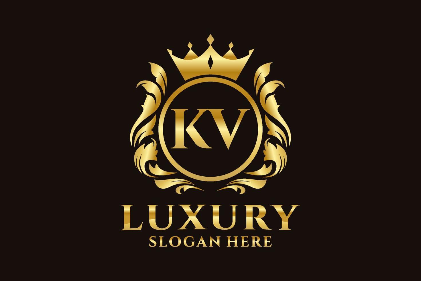 eerste kv brief Koninklijk luxe logo sjabloon in vector kunst voor luxueus branding projecten en andere vector illustratie.