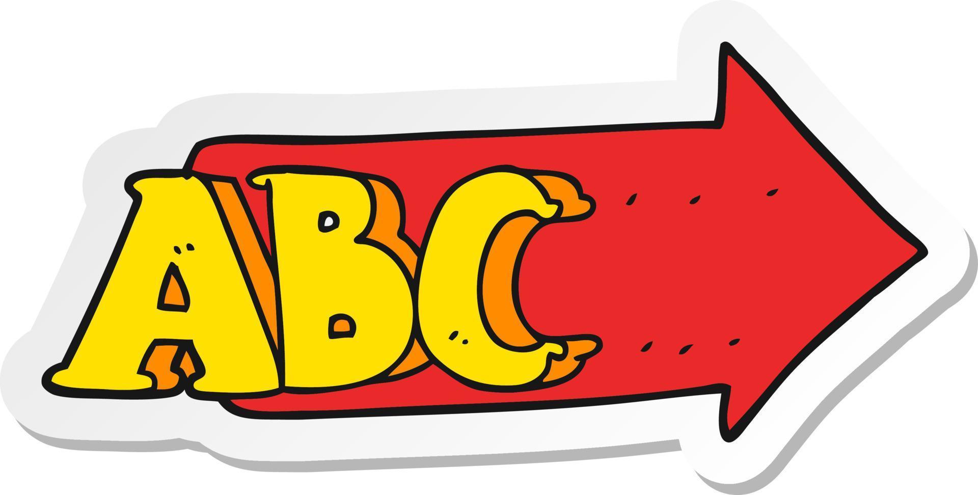 sticker van een tekenfilm abc symbool vector