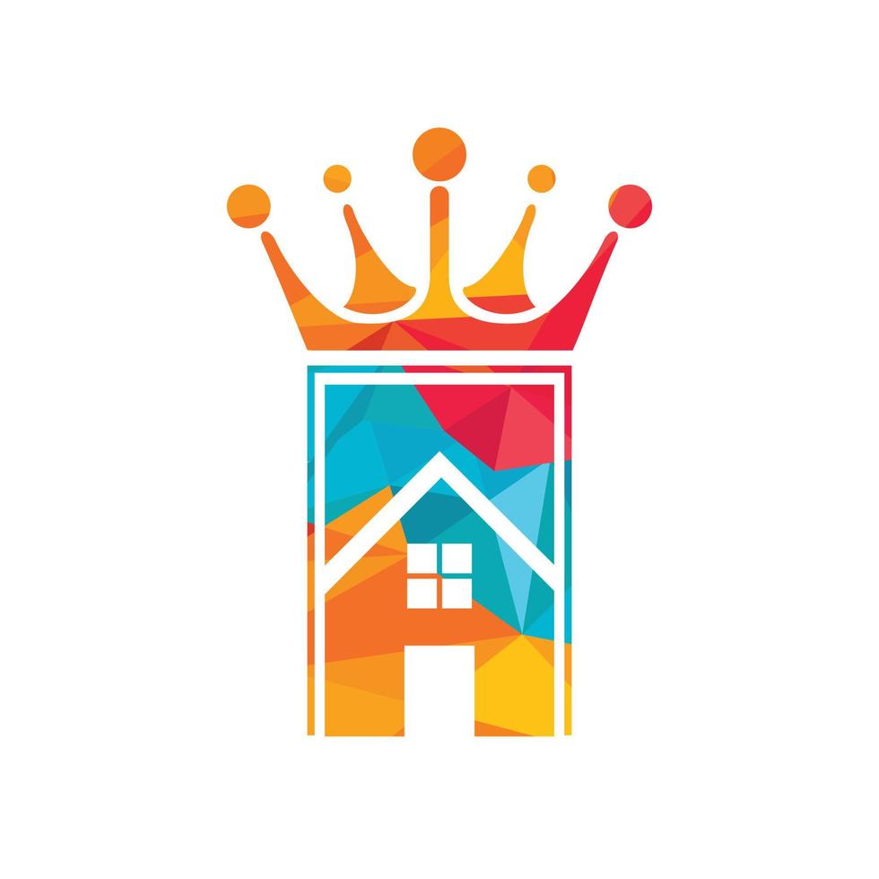 huis koning vector logo ontwerp.