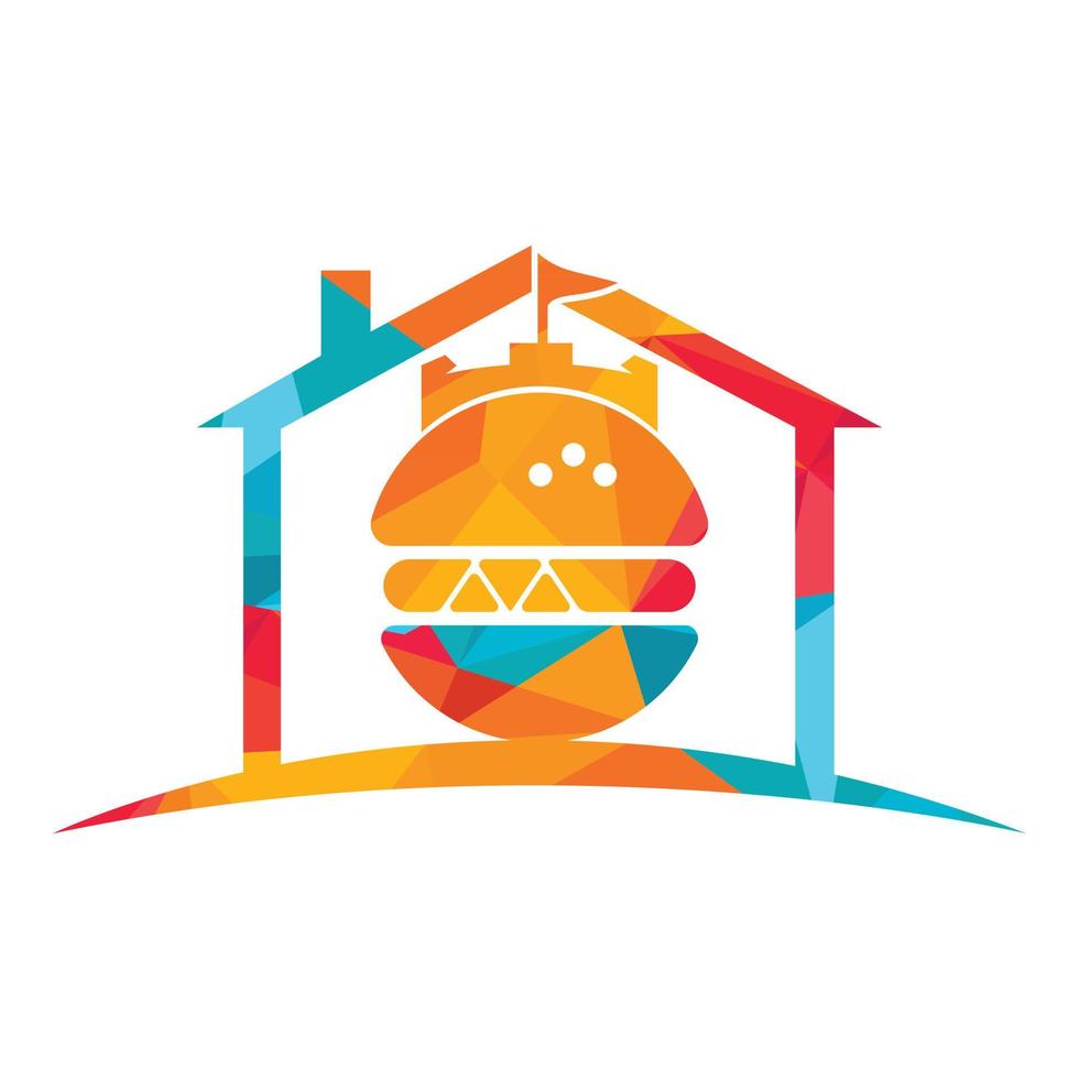 hamburger kasteel vector logo ontwerp.