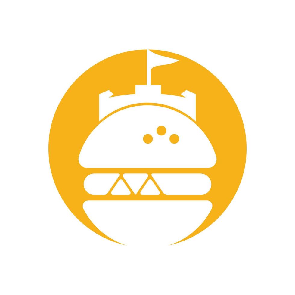 hamburger kasteel vector logo ontwerp.
