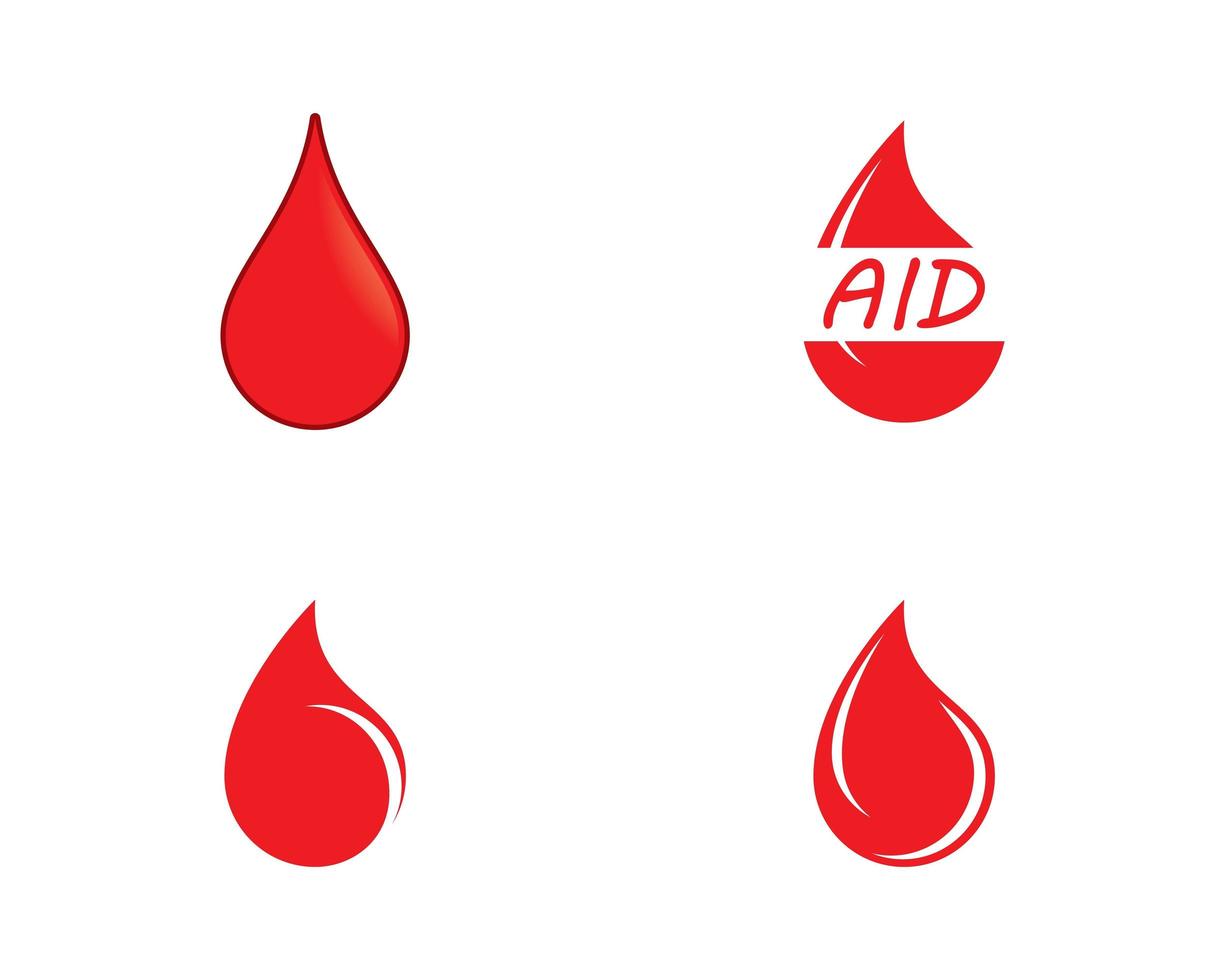 bloed drop icon set vector