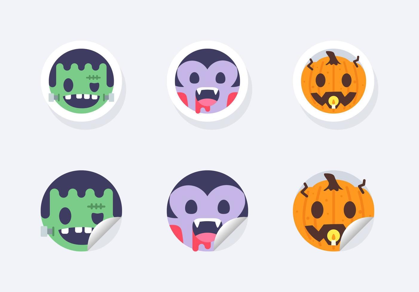 monster, vampier en jack olantern stickers vector