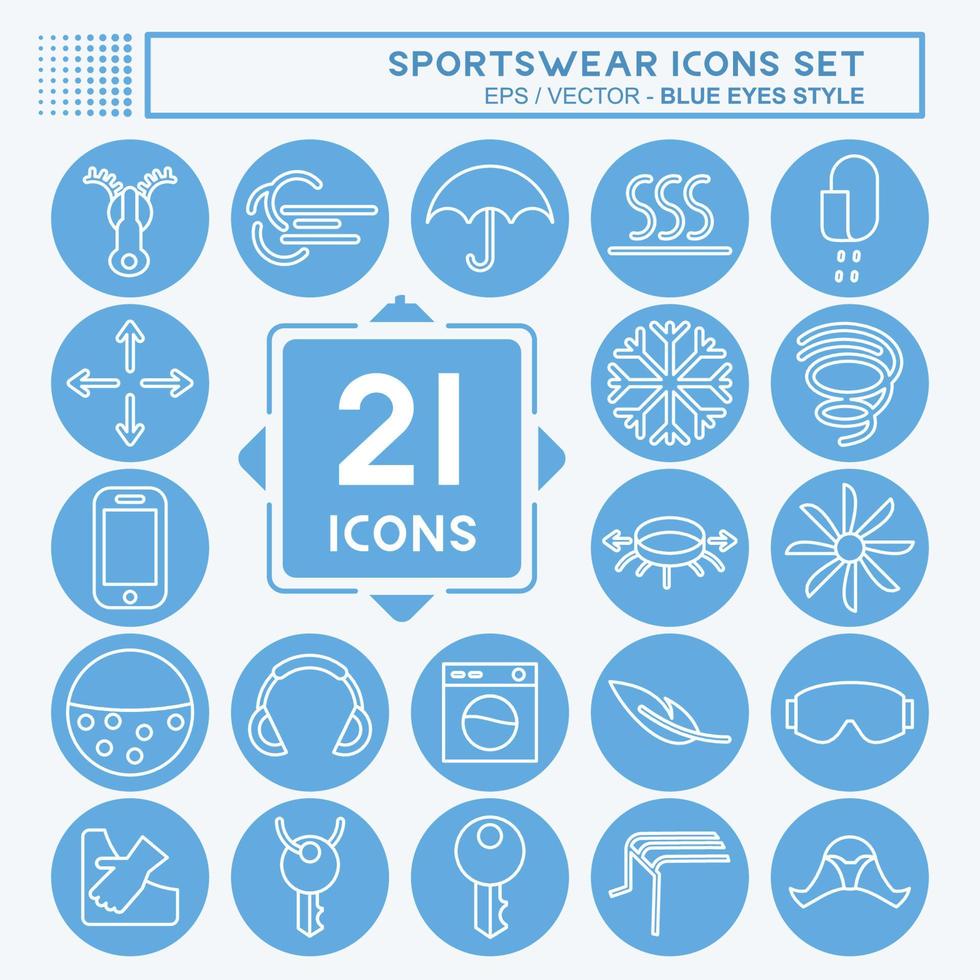 icoon reeks sportkleding. geschikt voor onderwijs symbool. blauw ogen stijl. gemakkelijk ontwerp bewerkbaar. ontwerp sjabloon vector. gemakkelijk illustratie vector