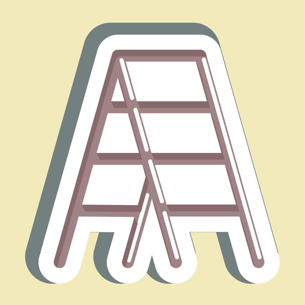 sticker trapladder. geschikt voor verf kunst gereedschap symbool. gemakkelijk ontwerp bewerkbaar. ontwerp sjabloon vector. gemakkelijk illustratie vector