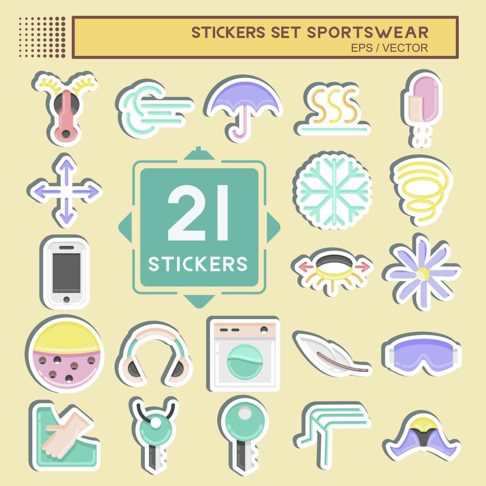 sticker reeks sportkleding. geschikt voor onderwijs symbool. gemakkelijk ontwerp bewerkbaar. ontwerp sjabloon vector. gemakkelijk illustratie vector