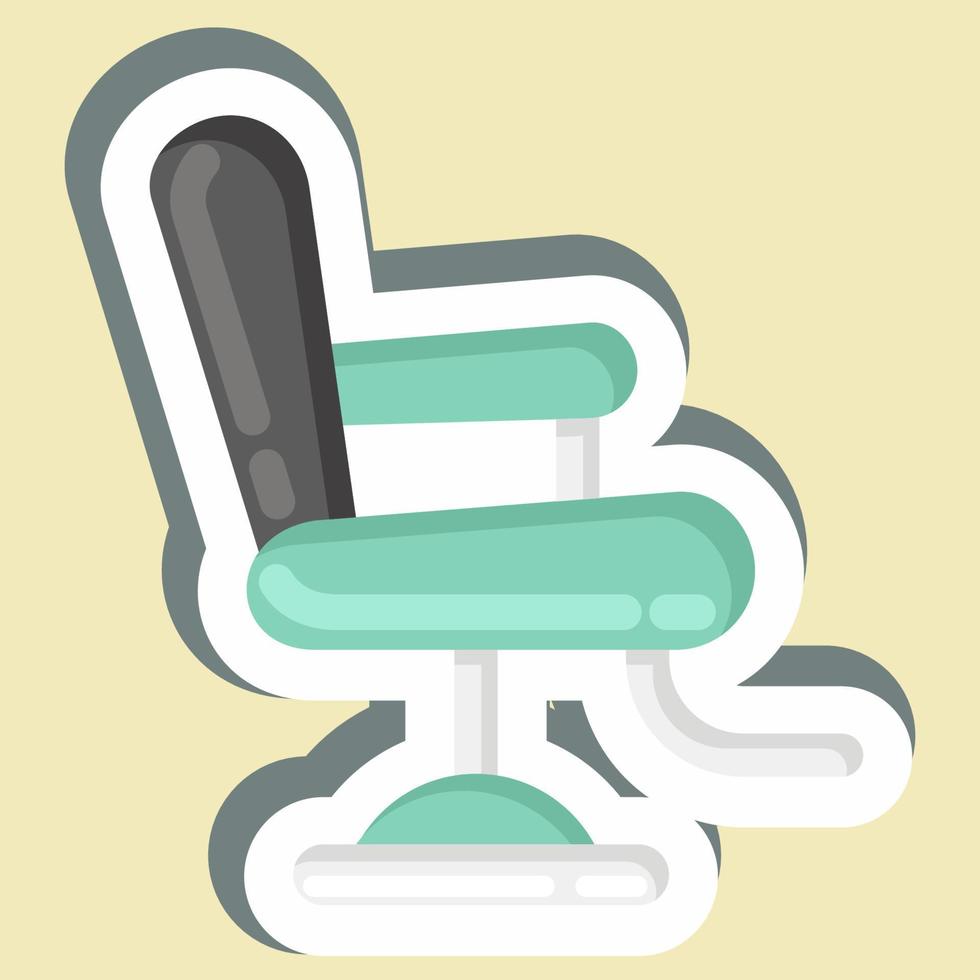 sticker kapper stoel. geschikt voor kapperszaak symbool. gemakkelijk ontwerp bewerkbaar. ontwerp sjabloon vector. gemakkelijk illustratie vector