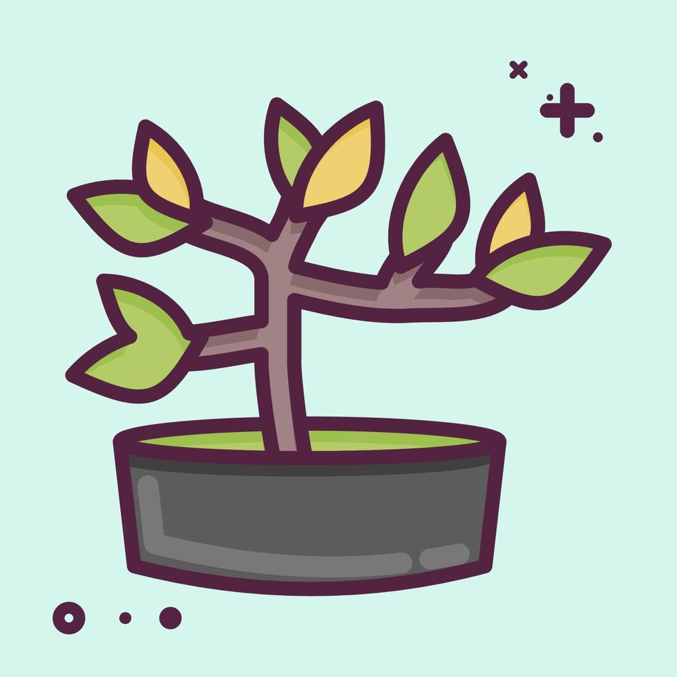 icoon bonsai. geschikt voor tuin symbool. mbe stijl. gemakkelijk ontwerp bewerkbaar. ontwerp sjabloon vector. gemakkelijk illustratie vector