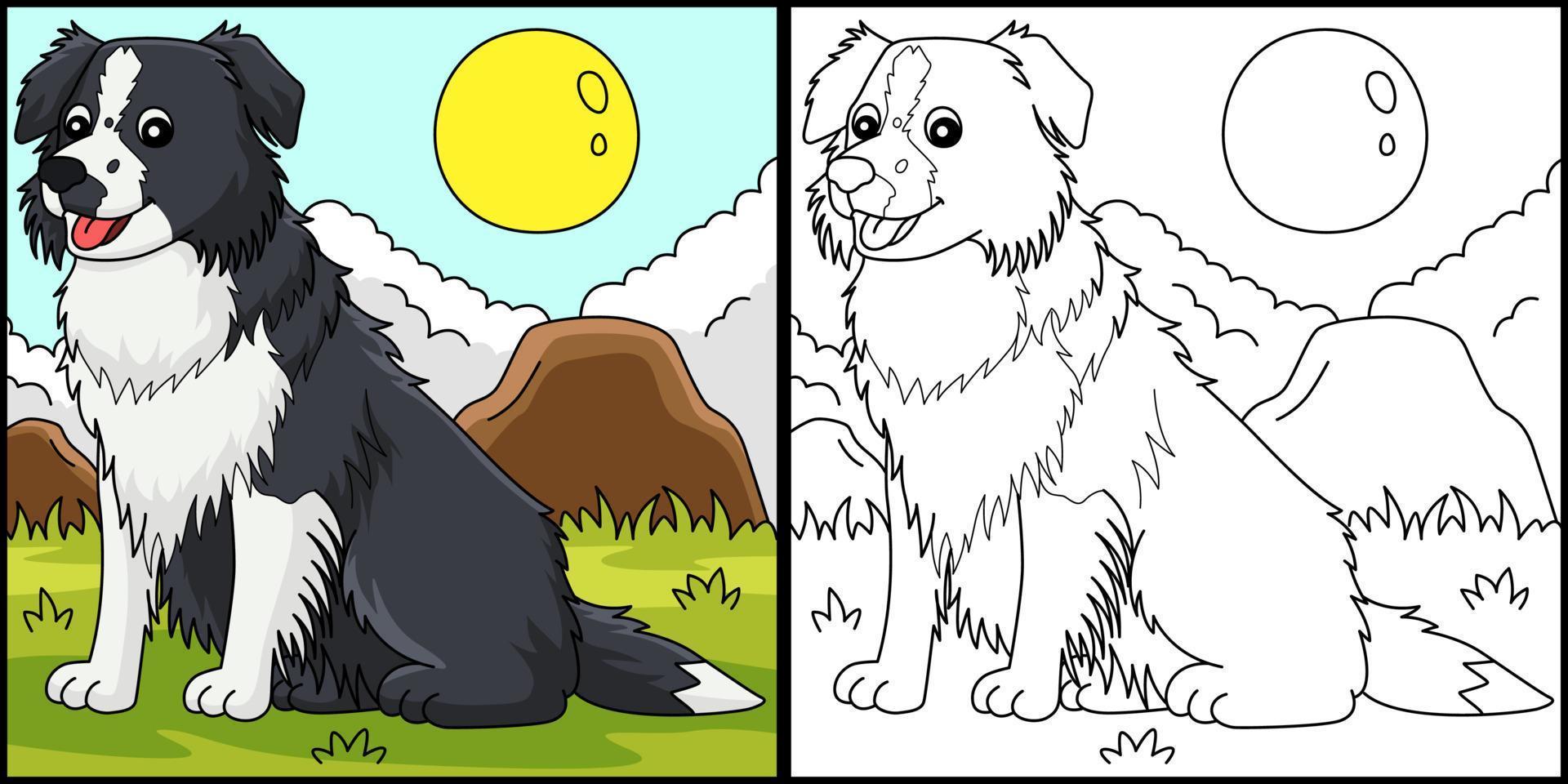 grens collie hond kleur bladzijde illustratie vector