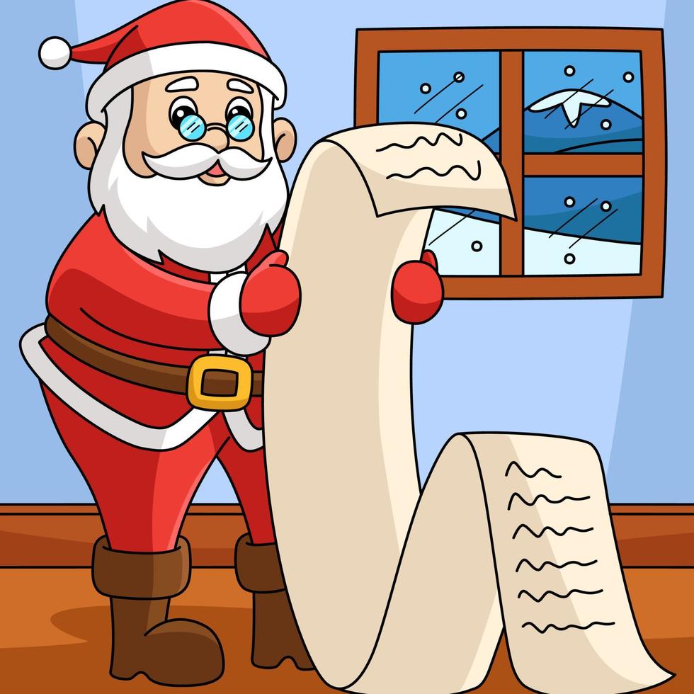 Kerstmis de kerstman claus gekleurde tekenfilm illustratie vector