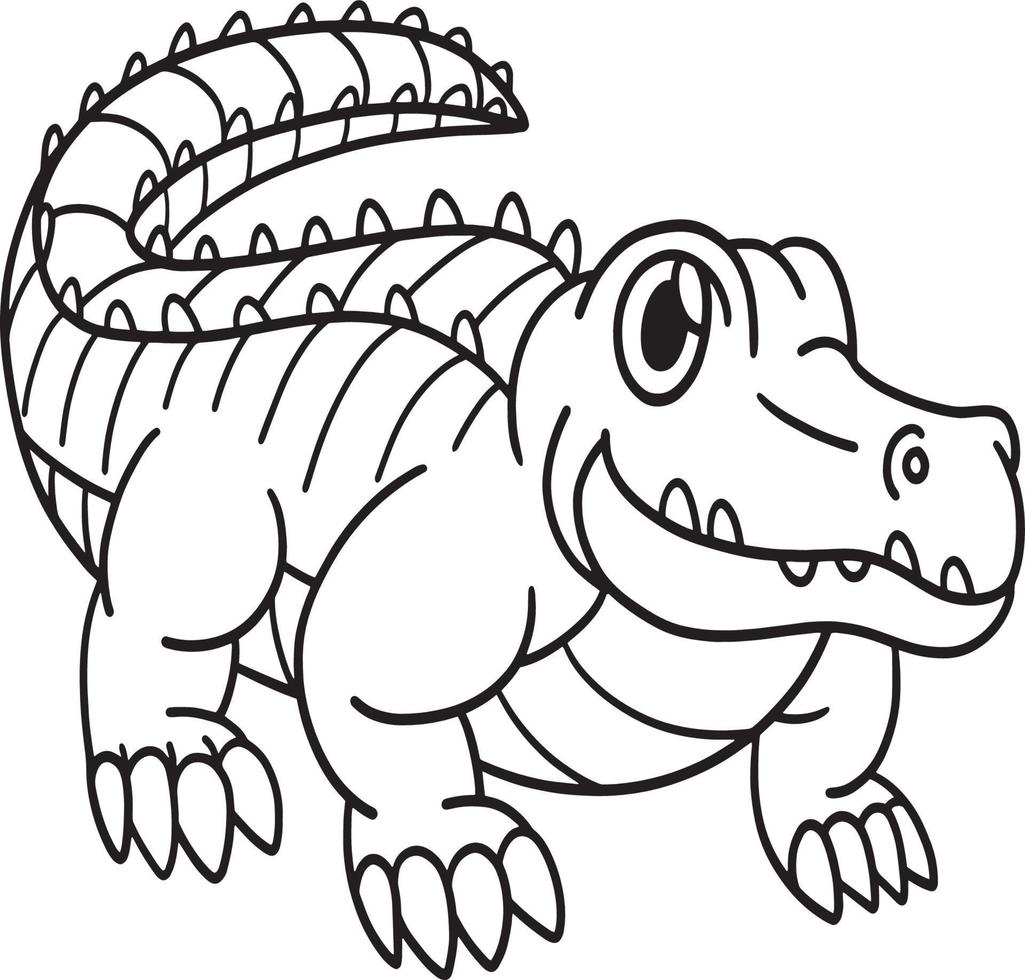 krokodil geïsoleerd kleur bladzijde voor kinderen vector