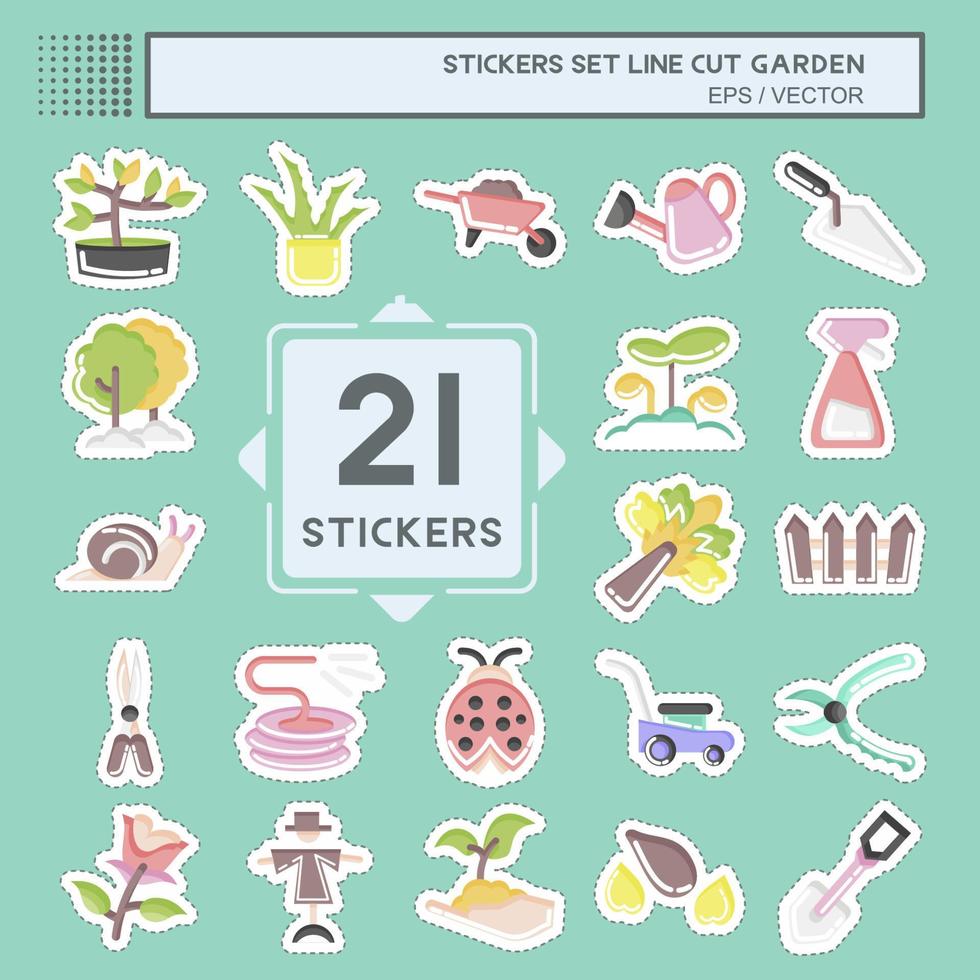 sticker lijn besnoeiing reeks tuin. geschikt voor tuin symbool. gemakkelijk ontwerp bewerkbaar. ontwerp sjabloon vector. gemakkelijk illustratie vector