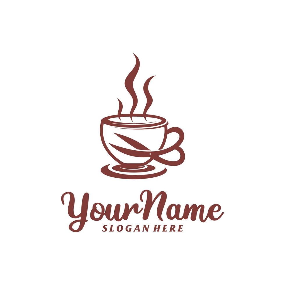 kapper koffie logo ontwerp sjabloon. kapper koffie logo concept vector. creatief icoon symbool vector