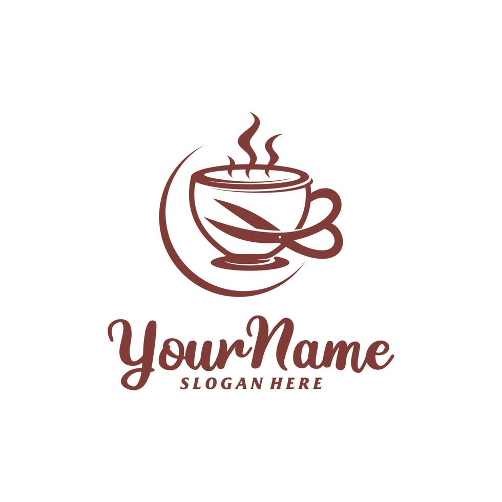 kapper koffie logo ontwerp sjabloon. kapper koffie logo concept vector. creatief icoon symbool vector