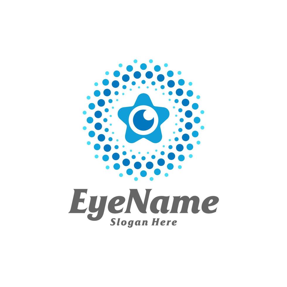 ster oog logo ontwerp sjabloon. oog ster logo concept vector. creatief icoon symbool vector