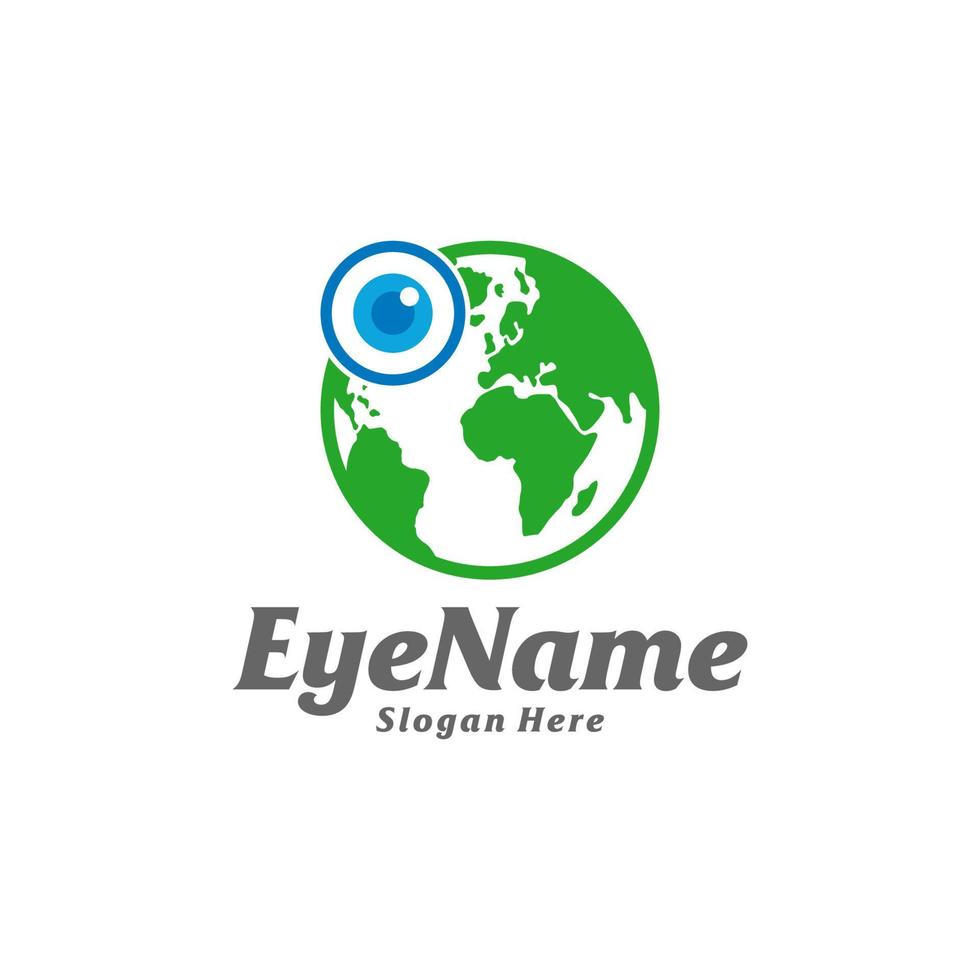 wereld oog logo ontwerp sjabloon. oog wereld logo concept vector. creatief icoon symbool vector